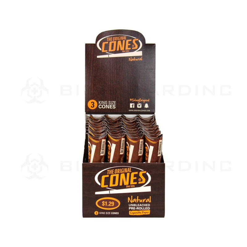 The Original Cones | Natural Pre-Rolled Cones King Size | 110mm - Unbleached Brown - Various Counts Pre-Rolled Cones The Original 32 Count  