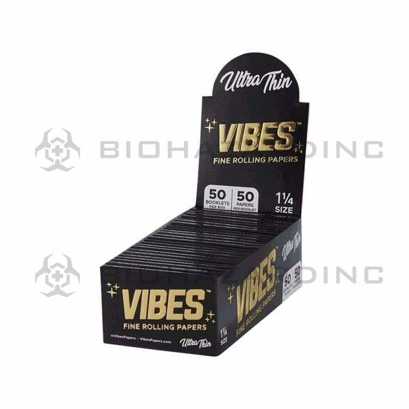 VIBES™ | 'Retail Display' Ultra Thin Rolling Papers | Natural White - 50 Count - Various Sizes Rolling Papers Vibes 1¼ - 78mm - 50/Pack  