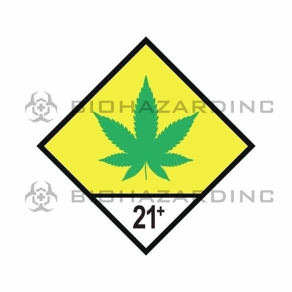 Washington State Universal Marijuana Symbol 21+ Labels | 1,000 Count Compliance Labels Biohazard Inc   
