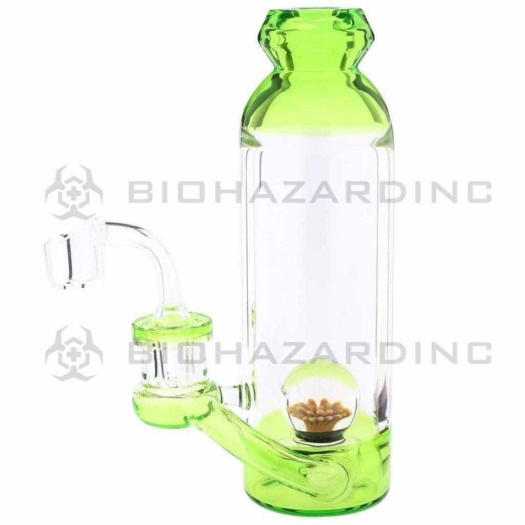 Dab Rig | Bottle Rig Marble Showerhead Water Pipe | 7" - 14mm | Various Colors Glass Dab Rig Biohazard Inc Green  