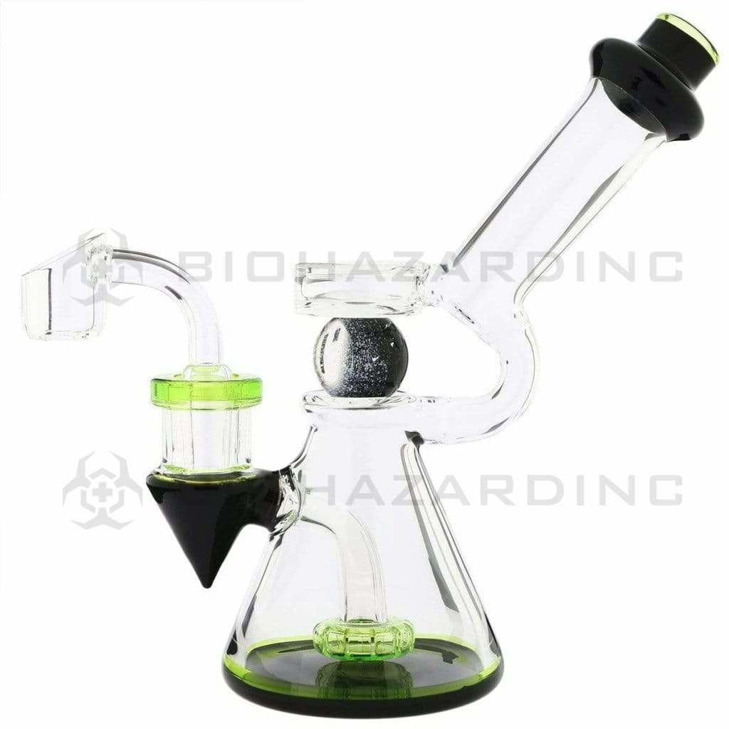 Dab Rig | Showerhead Percolator Dichro Marble Beaker | 8" - Glass - Various Colors  Biohazard Inc Green  