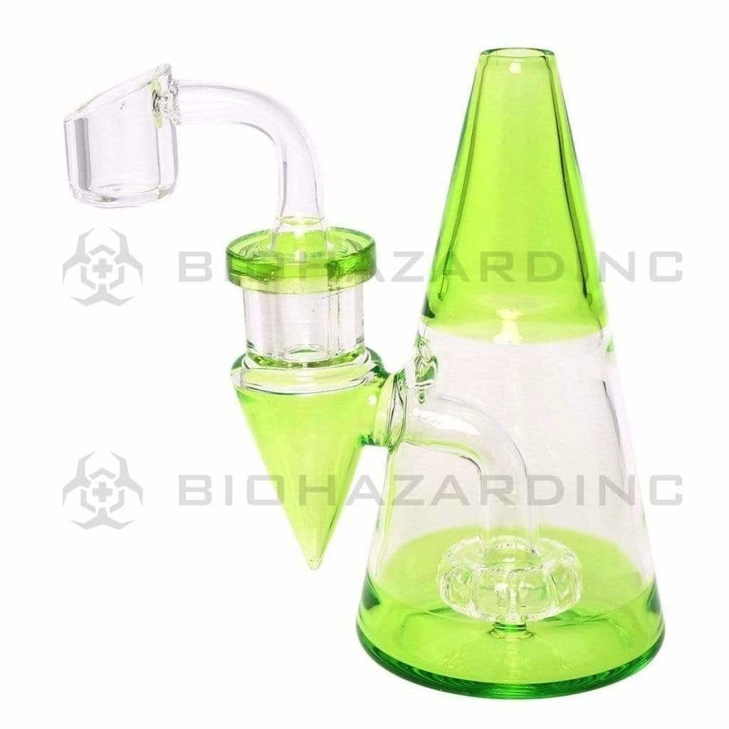 Dab Rig | Minimalist Water Pipe | 5" - 14mm - Various Colors Glass Dab Rig Biohazard Inc Green  
