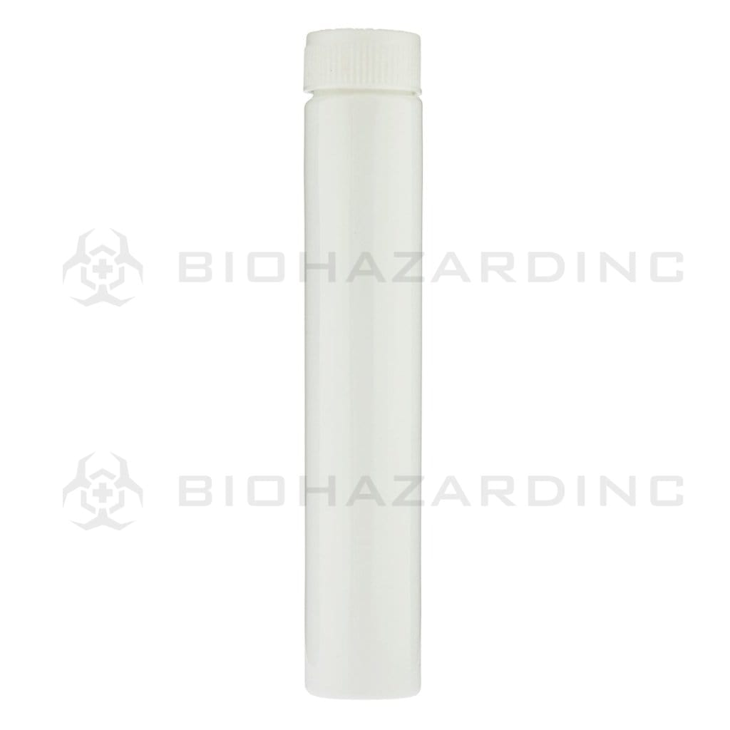 Child Resistant | Push & Turn Vape Cartridge White Tubes w/ White Caps | Various Sizes Storage Tube Biohazard Inc 125mm - 400 Count  