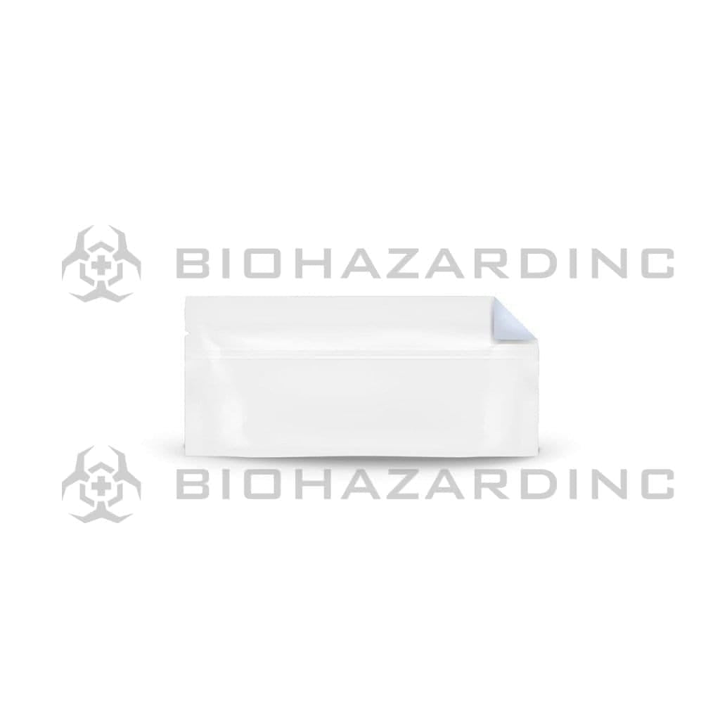 Tamper Evident | Glossy White Mylar Bags for Pre-Roll/Syringe - Various Sizes Mylar Bag Biohazard Inc 6" x 2.7" - 2g - 1000 Count - No Tear Notch - Vista Window  