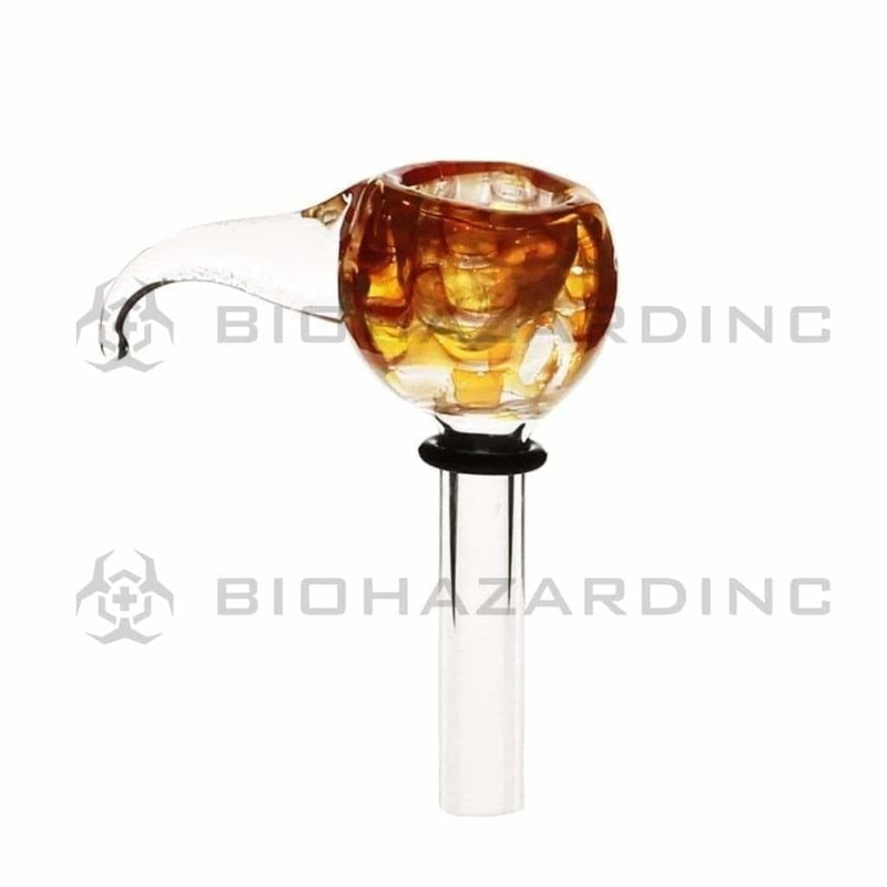 Wrap & Rake | Slider Bowl w/ Handle | 3" - 9mm - Amber Glass Bowl Biohazard Inc   