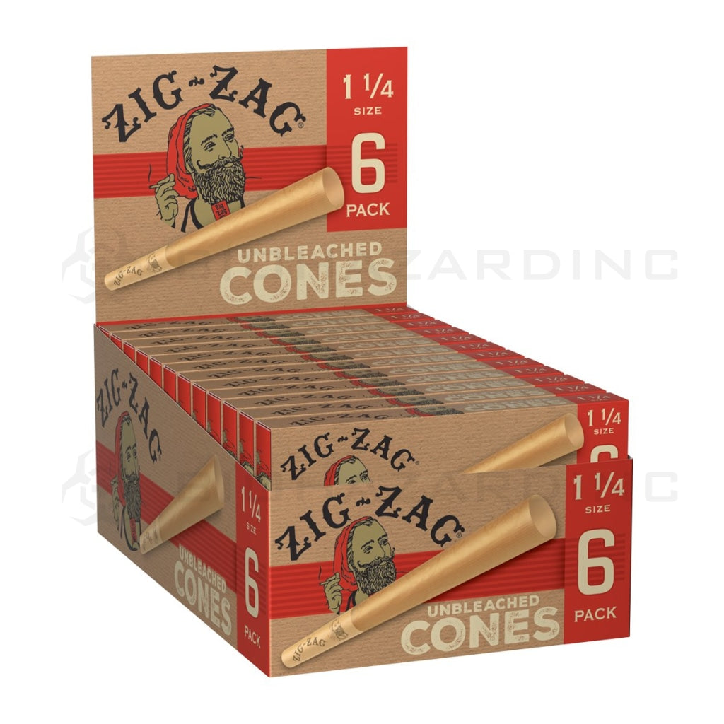 Zig-Zag® | Pre-Rolled Cones 1¼ Size | 84mm - Brown Paper - 24 Count Pre-Rolled Cones Zig Zag   