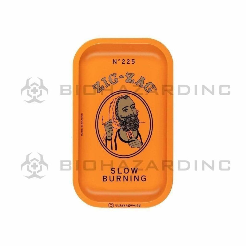 ZIG ZAG® | Orange Rolling Tray | 10.65in x 6.3in - Small - Metal Rolling Tray Zig Zag   