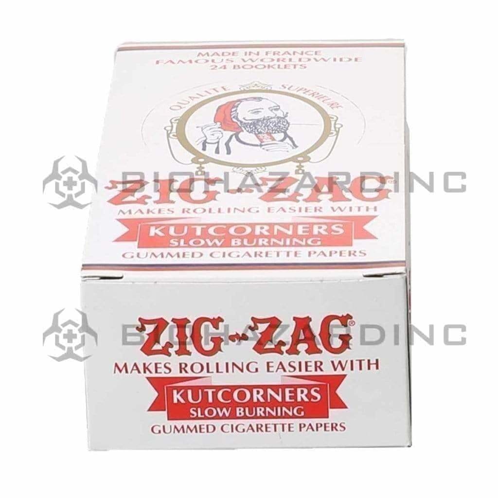 ZIG ZAG® | 'Retail Display' Kutcorners Slow Burning Rolling Papers Single Wide Size | 70mm - White Paper - 24 Count Rolling Papers Zig Zag   