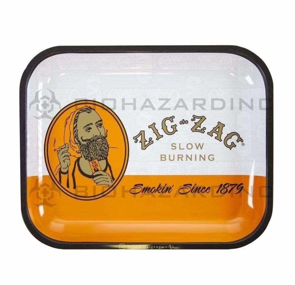 ZIG ZAG® | Classic Orange Rolling Tray | Metal - Various Sizes Rolling Tray Biohazard Inc 13.4in x 10.8in - Large - Metal  
