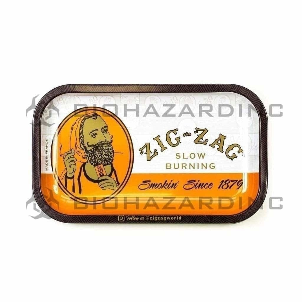 ZIG ZAG® | Classic Orange Rolling Tray | Metal - Various Sizes Rolling Tray Biohazard Inc 10.65in x 6.3in - Small - Metal  